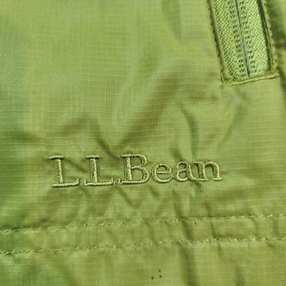 L L Bean Women Jacket Sz XL Green Windbreaker/Rain Jacket Hooded Packable - Picture 6 of 10
